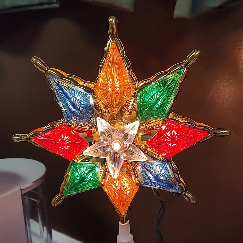 Holiday Time Multicolor Star Tree Topper